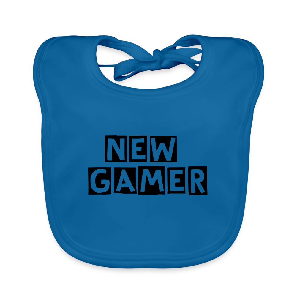 Baby Organic Bib - peacock-blue