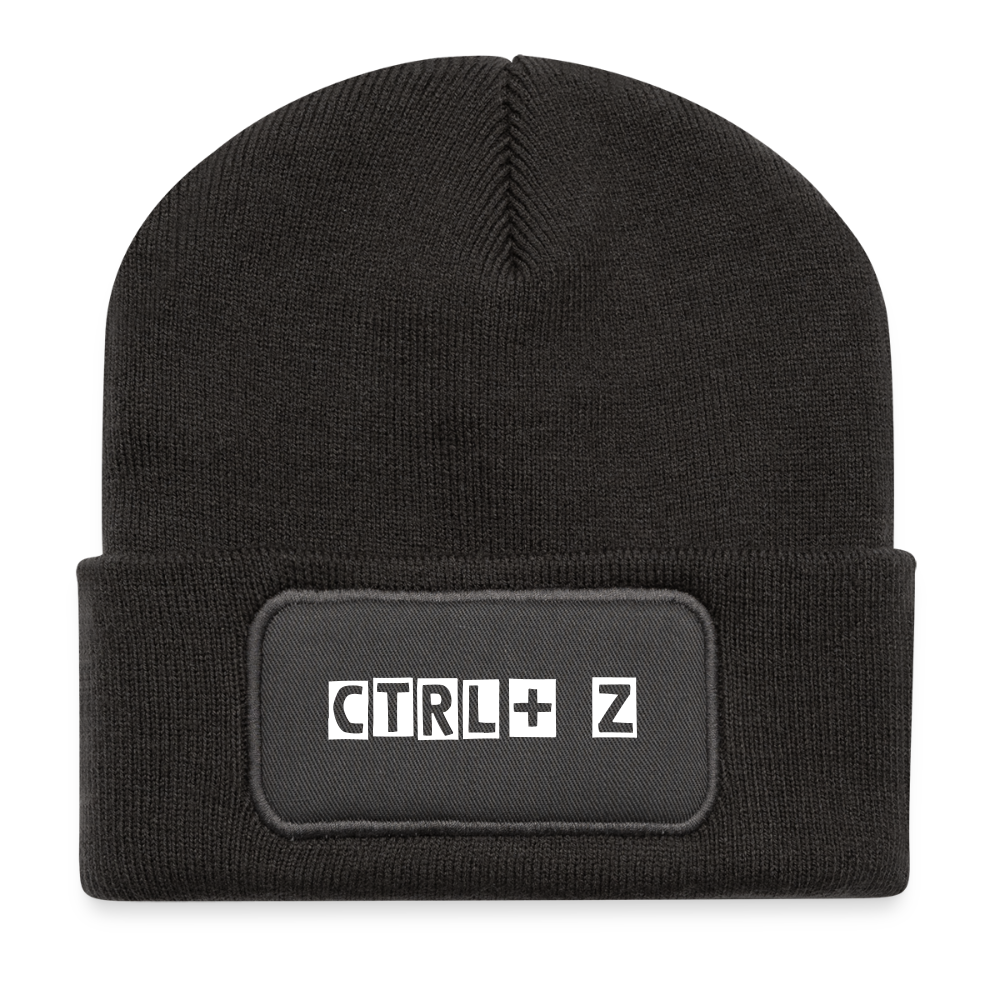 Recycled Patch Beanie - dark grey