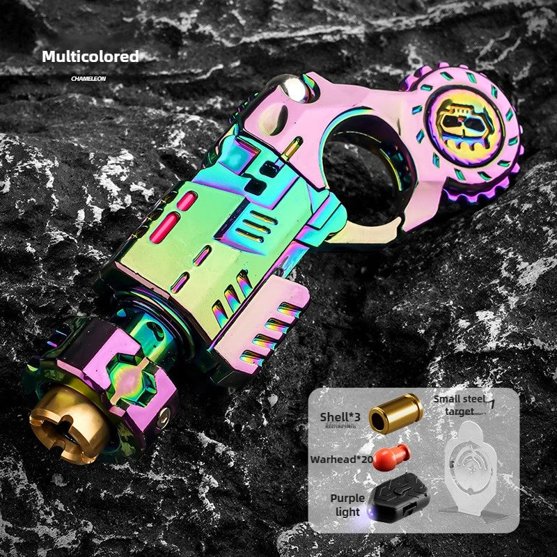 Metal Alloy Shell-Ejecting Toy Pistol Set Fun Shooting Sensory Toy Stress Relief EDC Office Desk Gadget Gift for Boys Adults