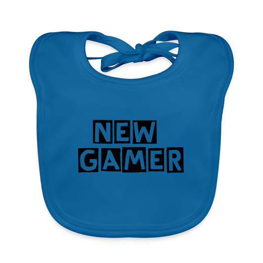 Baby Organic Bib - peacock-blue