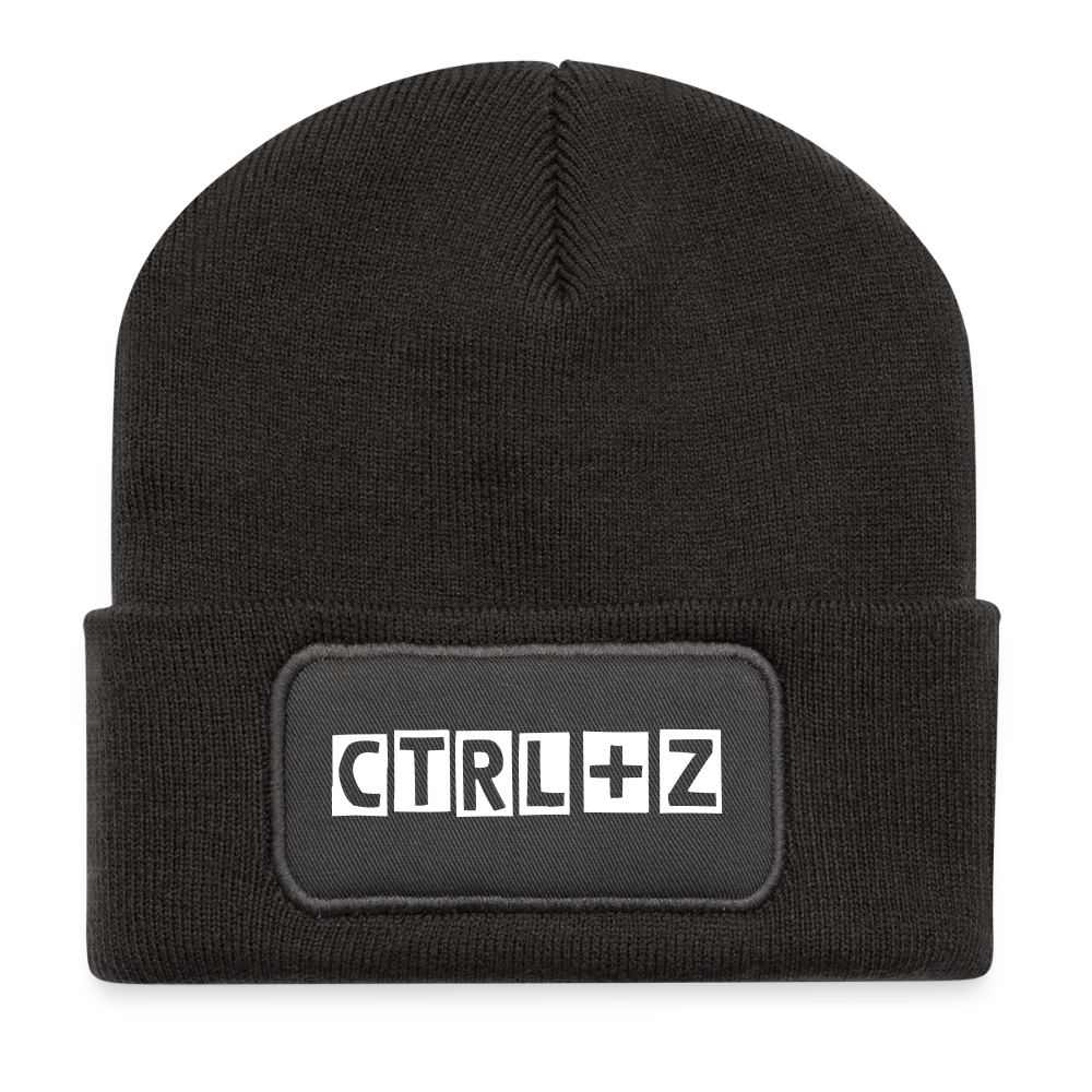 Recycled Patch Beanie - dark grey