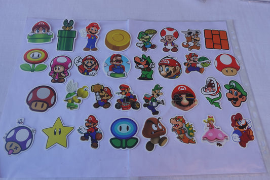 Super mario lotto adesivi 50 pz