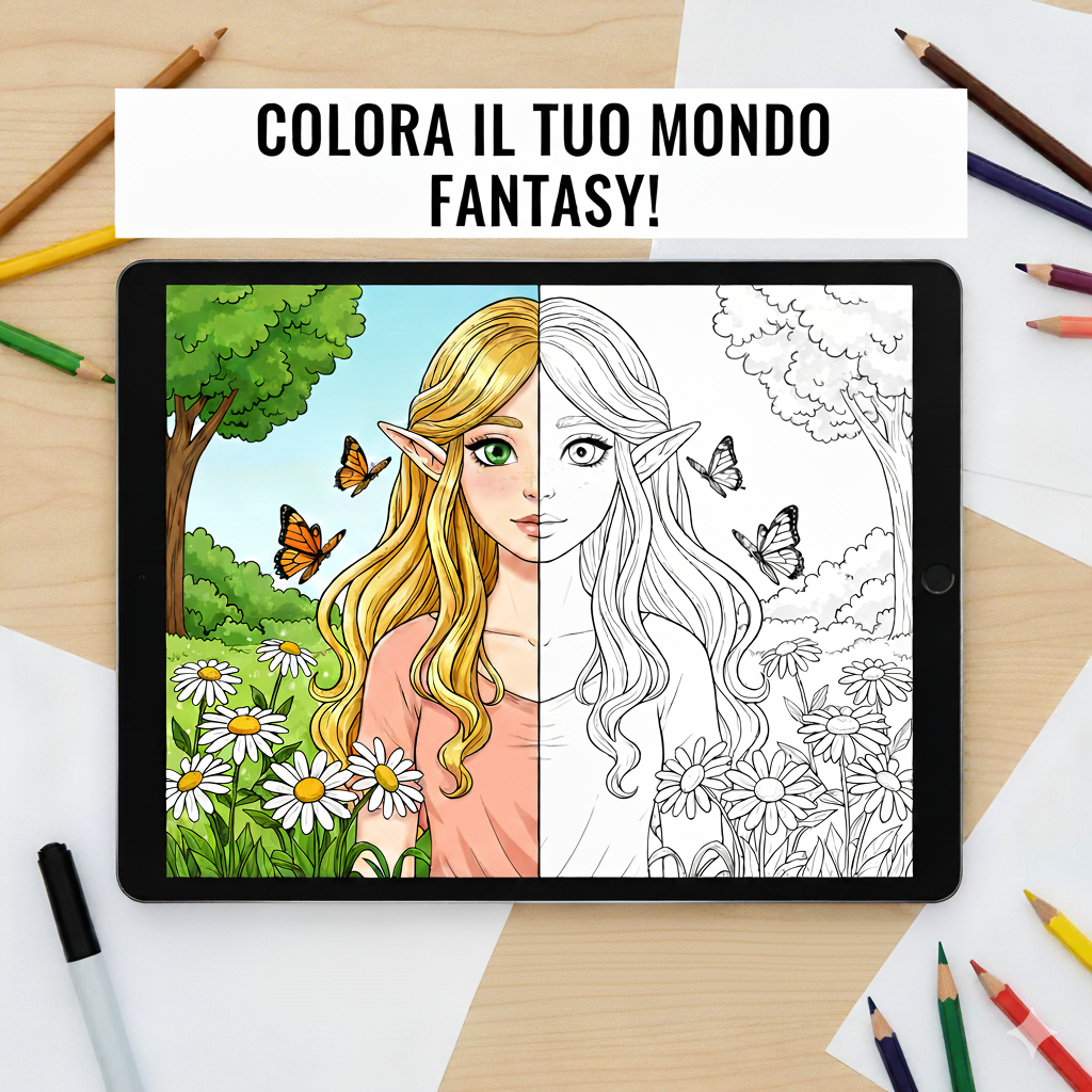 Elfi da poter colorare . Scarica e colora immediatamente !