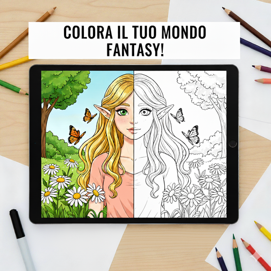 Elfi da poter colorare . Scarica e colora immediatamente !