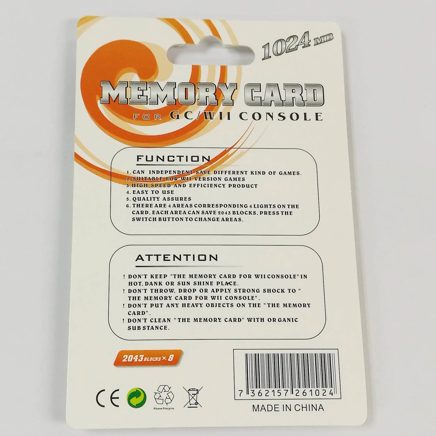 1024 M memory card For GameCube GC For Wii Console Memory Storage Card Saver