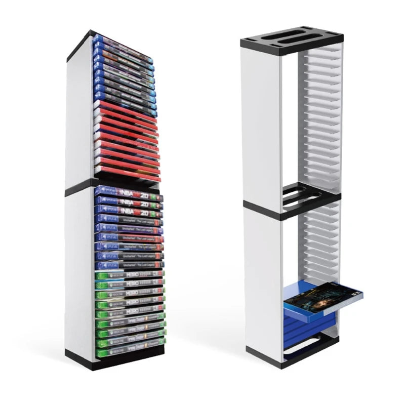 Host Disc Double-layer Storage Box Holder Game Disk Tower Vertical Stand Can Store 36 Game Discs For PS4 PS5 Switch XboxOne