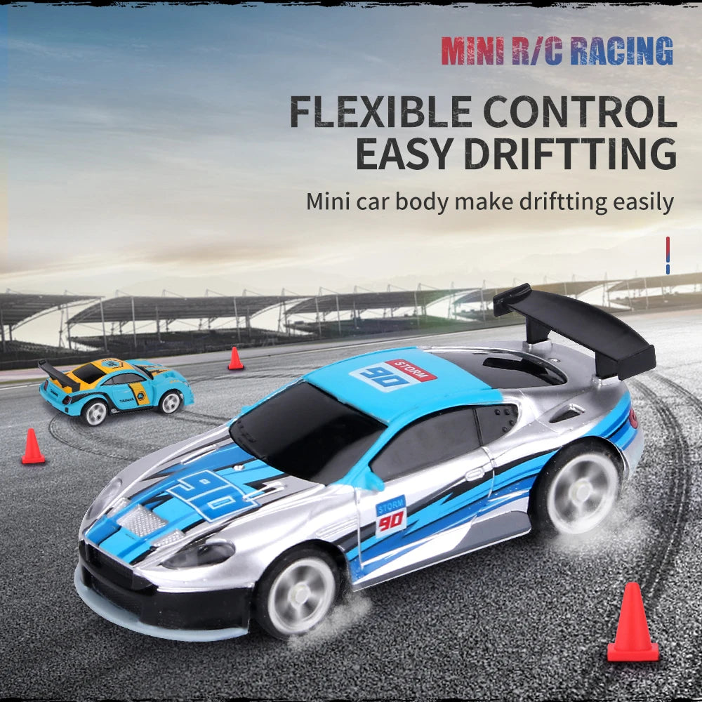 1:58 Remote Control MINI RC Car Battery Operated Racing Car PVC Cans Pack Machine Drift-Buggy Bluetooth radio Controlled Toy Kid