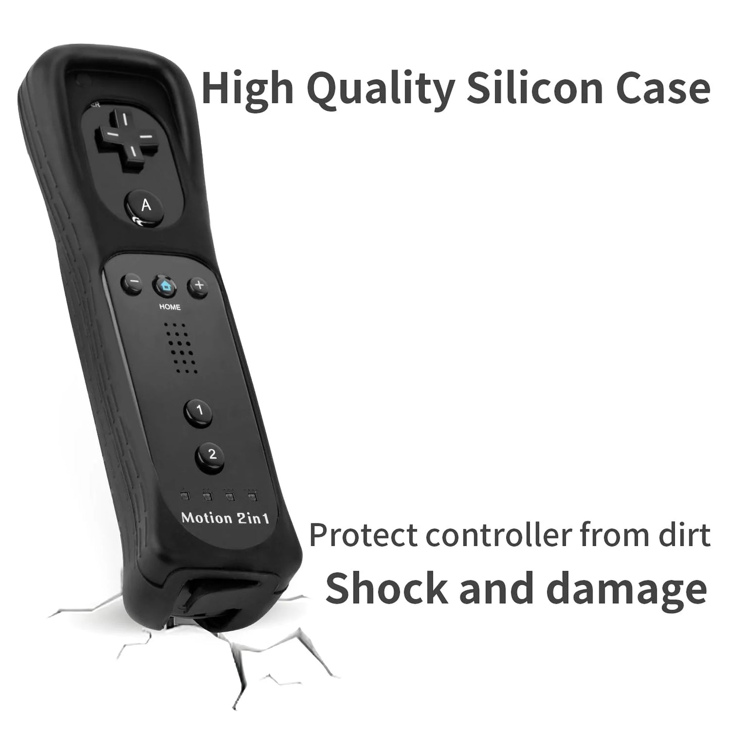 STORM WYRM Controllers Compatible for wii and Wii U with Built in Motion Plus,Controller with Silicone Case and Wrist WU001