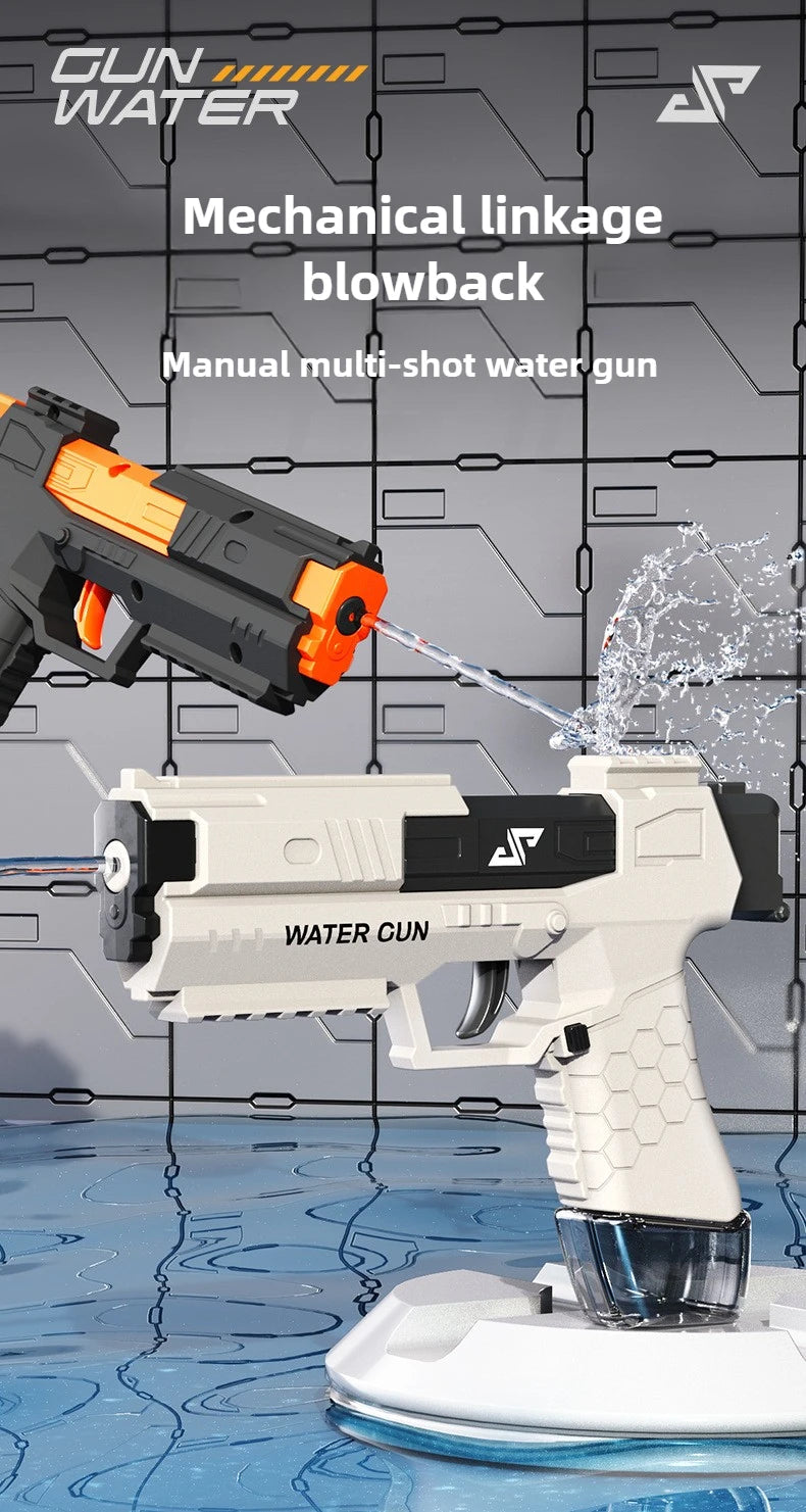 Water Battle Water Gun Manual Burst Water Gun Funny Pistol Toy for Summer Outdoor Beach Water Play Kids Pool Toys Boys Gifts