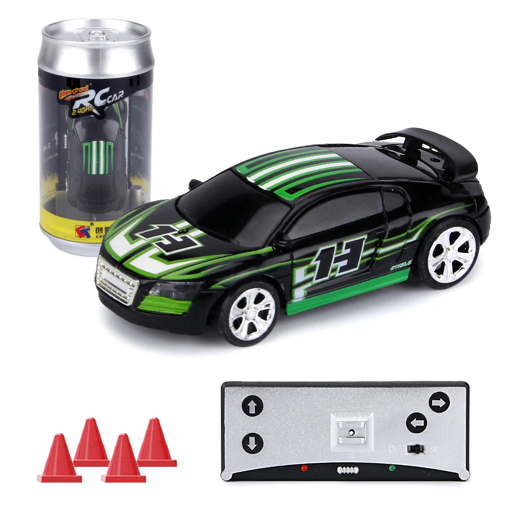 1:58 Remote Control MINI RC Car Battery Operated Racing Car PVC Cans Pack Machine Drift-Buggy Bluetooth radio Controlled Toy Kid