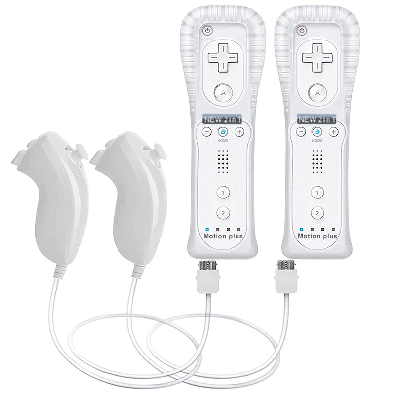 1 Set/2 Set Remote Controller with Nunchuck Controller for Wii Games Control for Wii Console Wireless Gamepad with Motion Plus