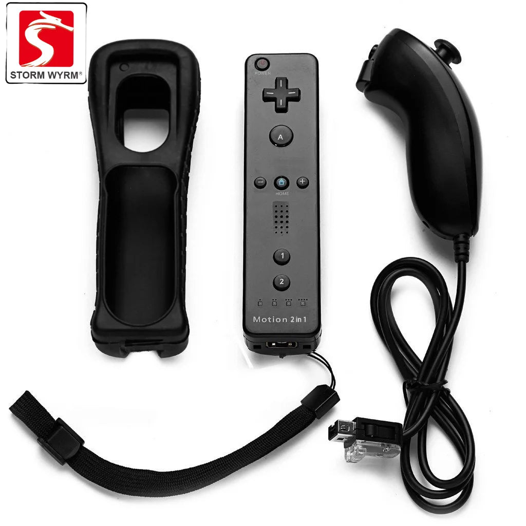 STORM WYRM Controllers Compatible for wii and Wii U with Built in Motion Plus,Controller with Silicone Case and Wrist WU001