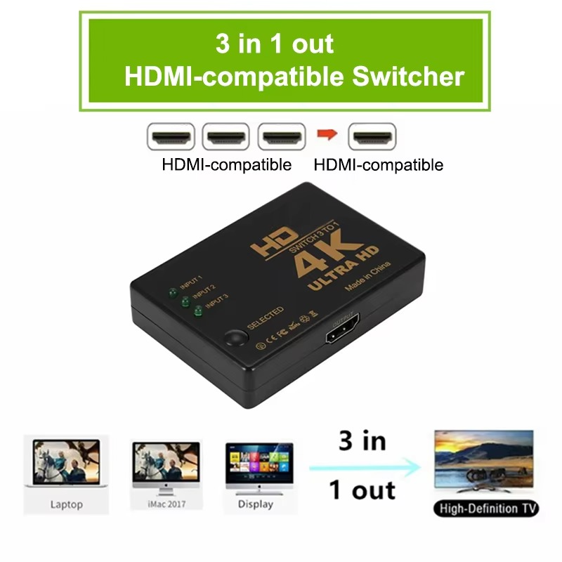 Switch compatibile hdmi switcher 4k 3 uscite 1 entrata