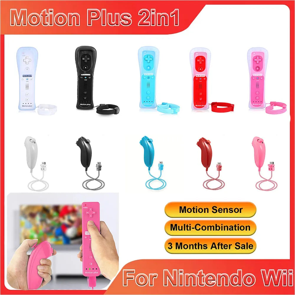 Wireless Remote Controller For Wii Nunchuck with Motion Plus Wireless Gamepad For  Wii Console Joystick Joypad