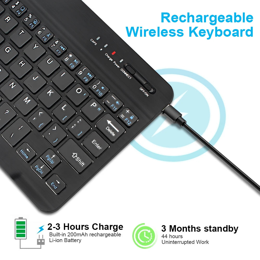 Mini Bluetooth Keyboard RGB Wireless Keyboard 10 inch Backlit Keyboard Backlight Touchpad Keyboard for IOS Android Windows iPad