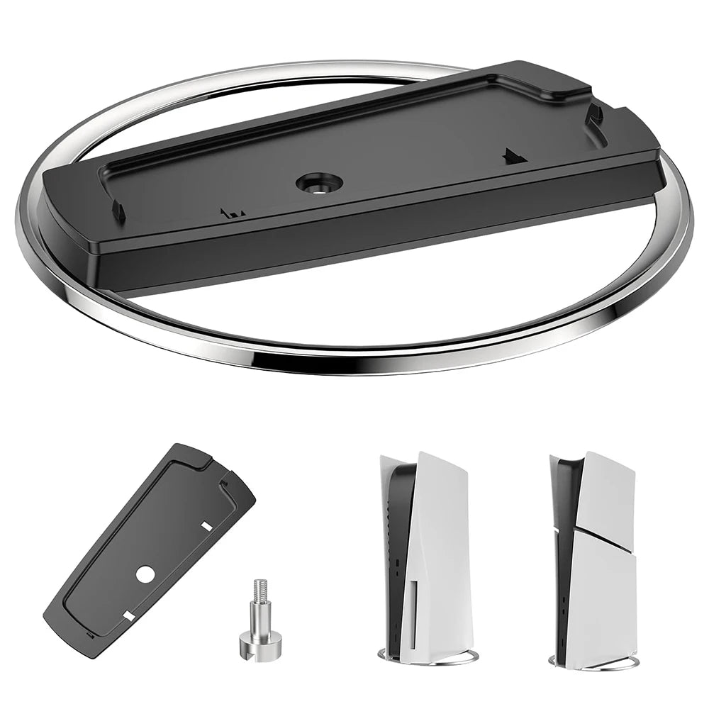 Portable Metal Vertical Stand for PS5 & PS5 Slim Digital Disk Version Anti-Slip Base Holder for Playstation 5 Pro Game Console