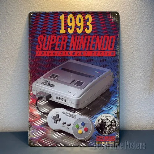 Super 1993 Ad Retro Video Game Metal Poster - 20x30cm () Sign-aluminum sign