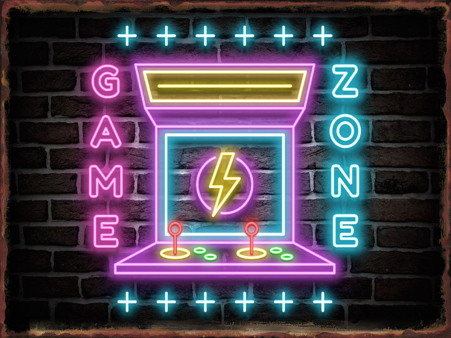 Neon Game Metal Tin Sign Gamer Room Poster Electronic Arena Wall Decor Internet Bar Plaque Gamepad Iron Plate Painted Home Mural
