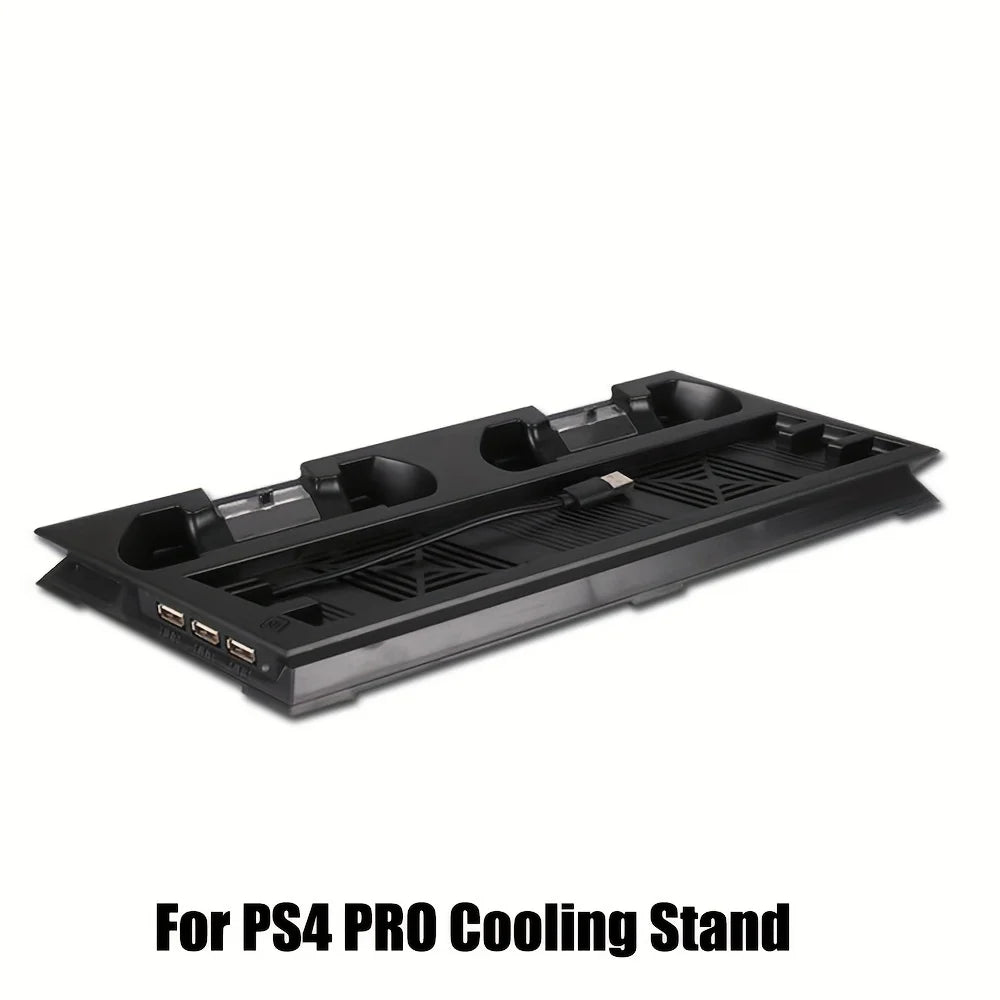 For PS4 Slim / Pro Vertical Cooling Stand Cooler & Dual Joystick USB Charging Station & 3 Extra HUB for Playstation 4 Slim Pro