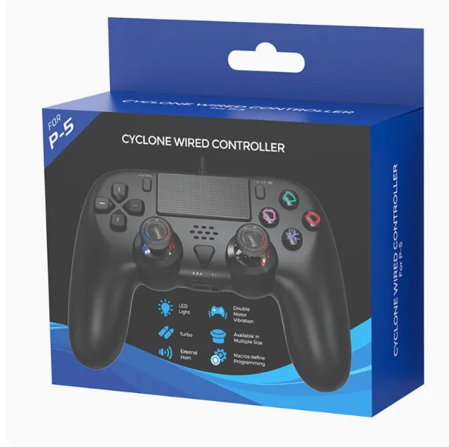 TP5-35136 Optical Digital 3M Wired Gamepad for PS5 Slim Game Controller Joystick with Continuous Programming Back Key