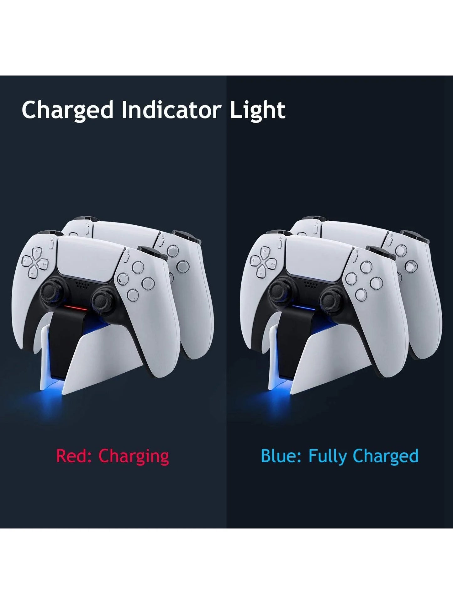 Game Wireless Charging Station for PS5 with Dual Fast Charger Dock and LED Charging Indicators