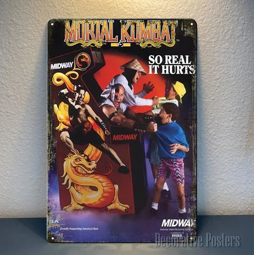 u1,Mortal Kombat Retro Video Game Metal Poster - 20x30cm () Sign