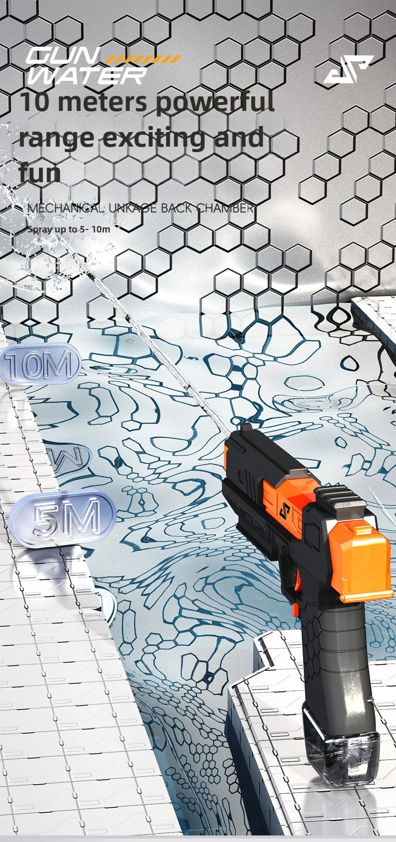 Water Battle Water Gun Manual Burst Water Gun Funny Pistol Toy for Summer Outdoor Beach Water Play Kids Pool Toys Boys Gifts