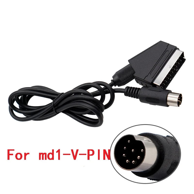 1.8m RGB Scart Cable For PS2/PS1/PS3/SEGA Mega Drive1/MD2/DC Dreamcast/Saturn/XBOX/XBOX 360 Retro Video Game Consoels