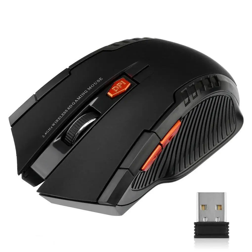 2.4G Wireless Mouse 1600DPI Optical Mouse Computer Gaming Mouse 6 Buttons Wireless Mouse with USB Receiver