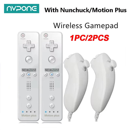 1 Set/2 Set Remote Controller with Nunchuck Controller for Wii Games Control for Wii Console Wireless Gamepad with Motion Plus