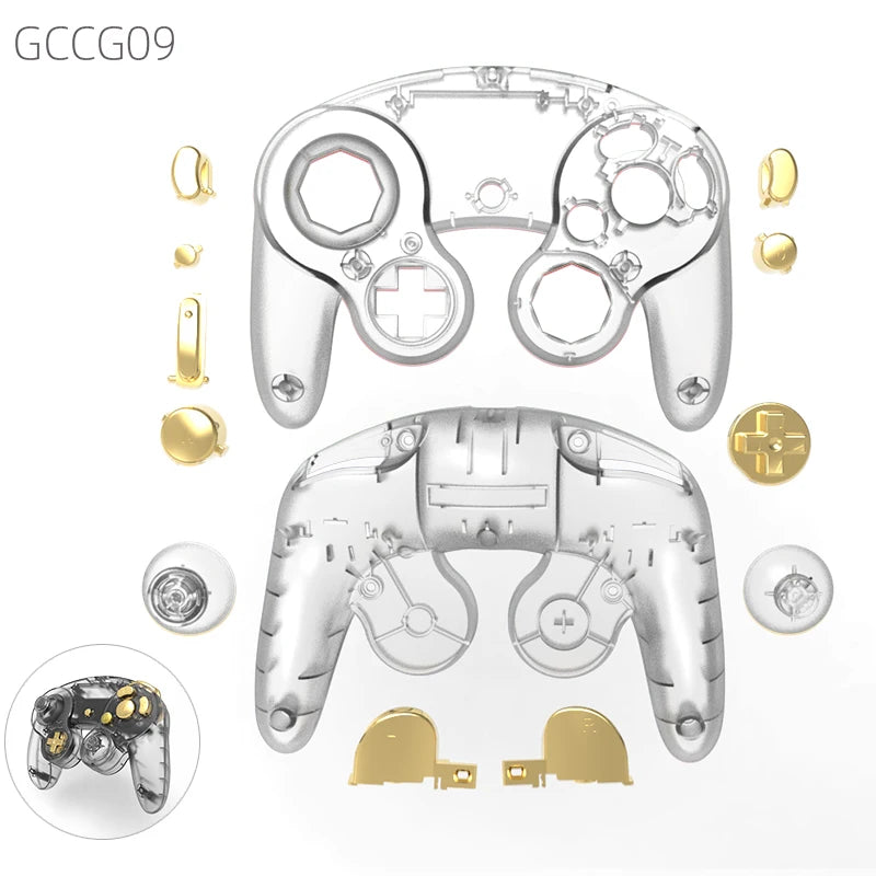 DATA FROG Custom GameCube Controller for Smash Shell Buttons Housing Gamepad Replacement Parts for NGC Joystick