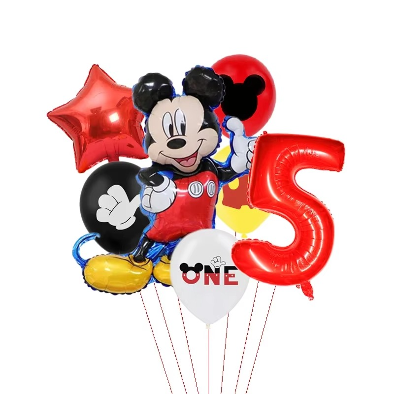 Set 7 Palloncini di Mickey Mouse - Ideale per Feste di Compleanno