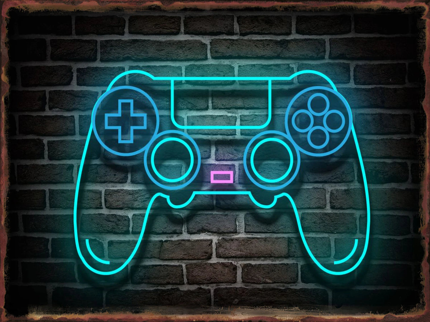 Neon Game Metal Tin Sign Gamer Room Poster Electronic Arena Wall Decor Internet Bar Plaque Gamepad Iron Plate Painted Home Mural