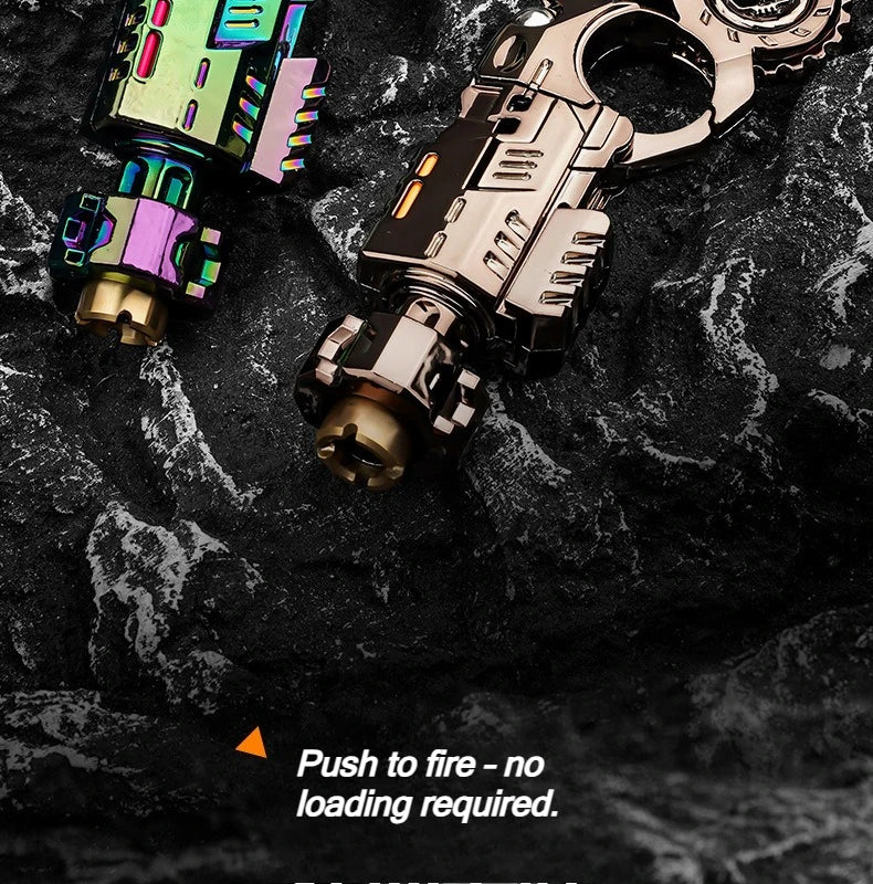 Shell-Ejecting Alloy Toy Pistol Set Stress Relief Fidget Sensory Toy Mini Finger Spinning Top EDC Desk Gadget Gift for Teen Boys