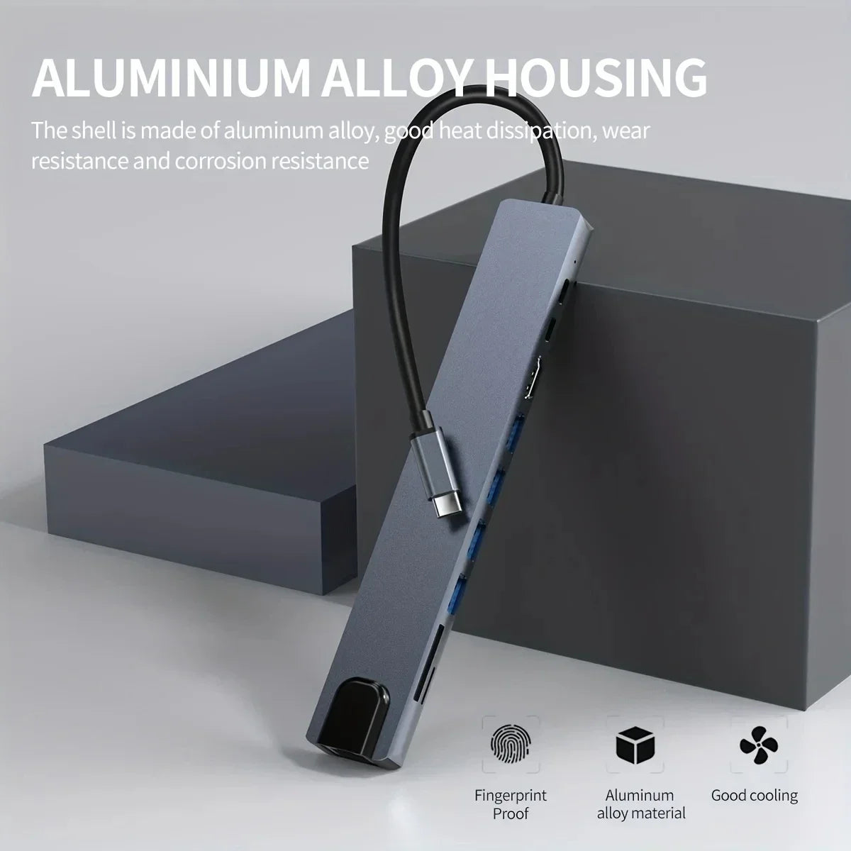 10 in 1 USB C HUB 4K30Hz Docking Station Type C to HDTV-Compatible RJ45 Ethernet PD100W for MacBook iPad Huawei Sumsang Phone