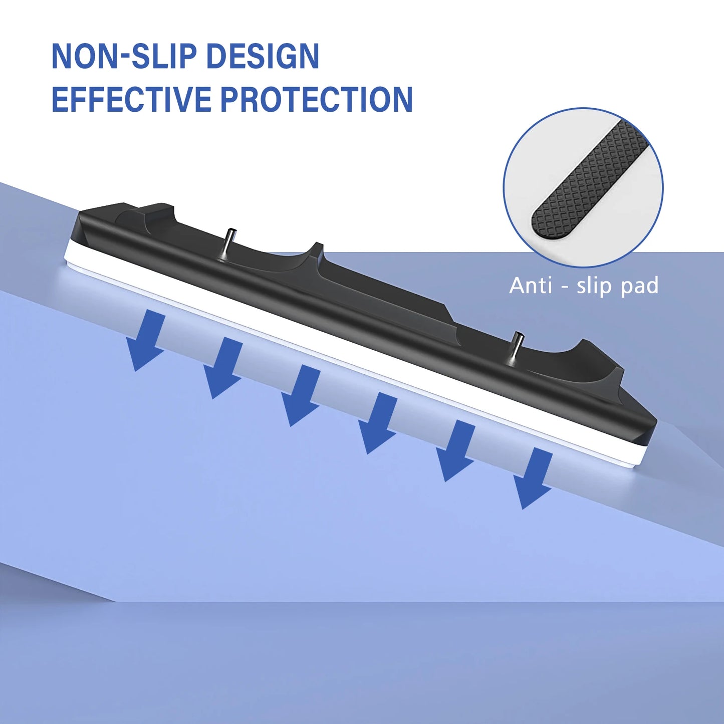 The charger is suitable for PS5 game controllers, supports 2 PS5 controllers to charge, with charging indicator/USB cable