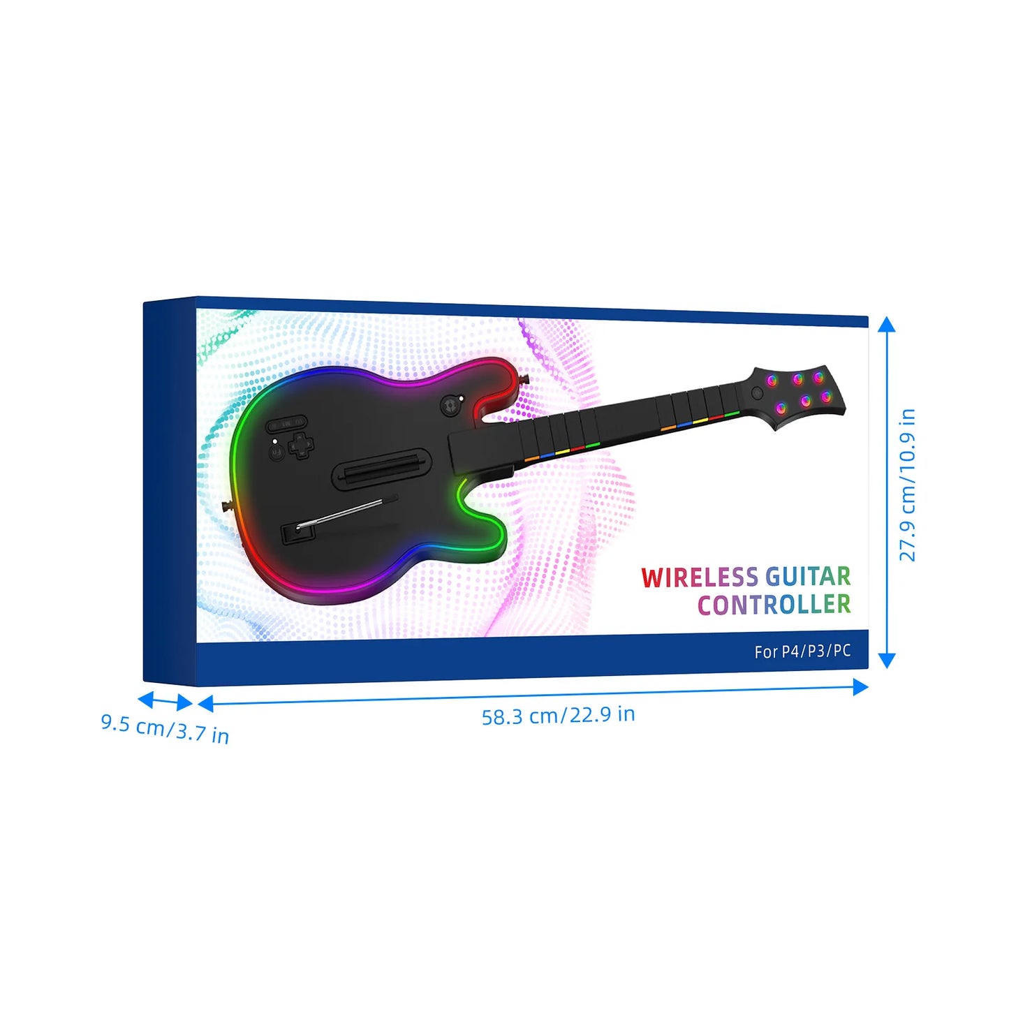 EAEY Wireless Guitar Controller for PS4 Game Console, Compatible with PS3 Console and PC, Suitable for Rock Band - style Games