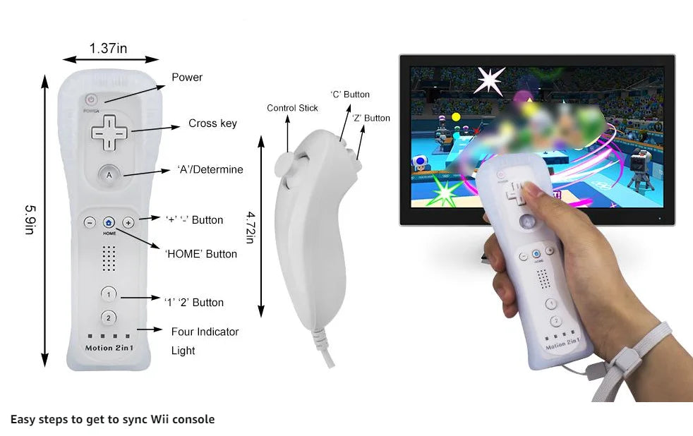 STORM WYRM Controllers Compatible for wii and Wii U with Built in Motion Plus,Controller with Silicone Case and Wrist WU001