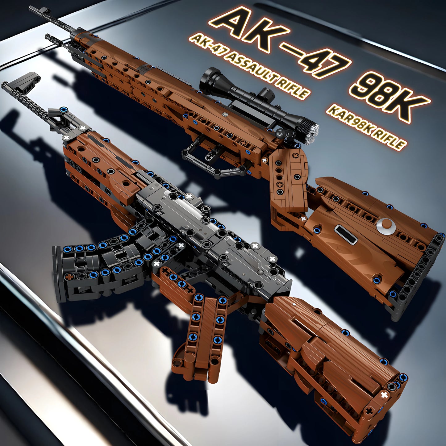 AK47 Assault Rifle Building Blocks Set SWAT City WW2 Military Weapon 98K Rifle Model DIY Assembly Toy Kids Holiday Gift