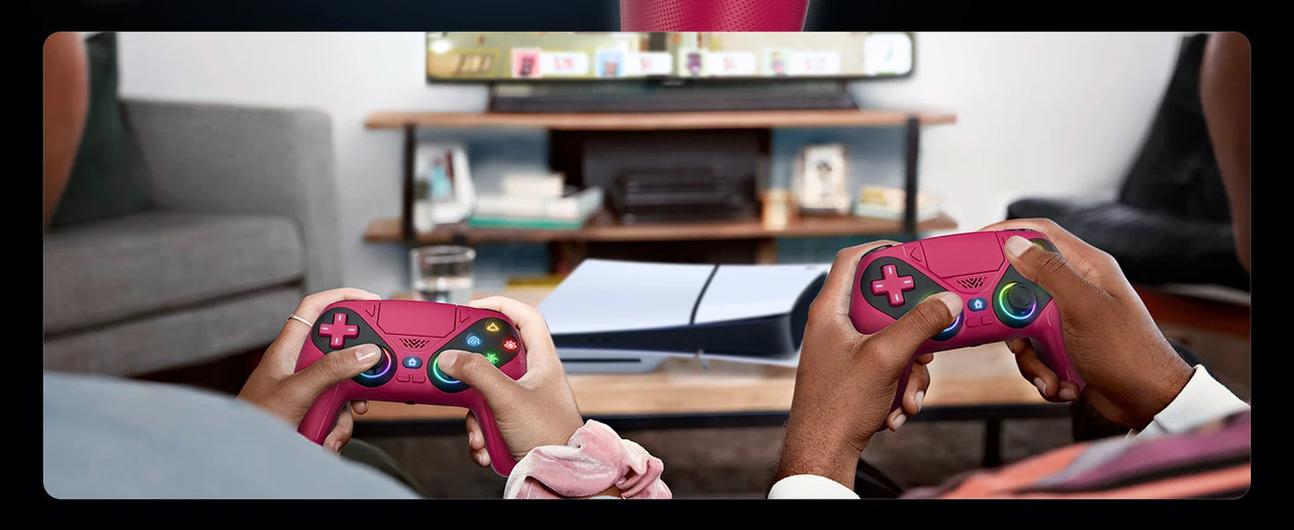 bonacell Ps5 Wireless Controller For Ps5/Ps5 Pro/Ps5 Slim With Hall Joystick Dual Vibration Bluetooth Gamepad Turbo Programming