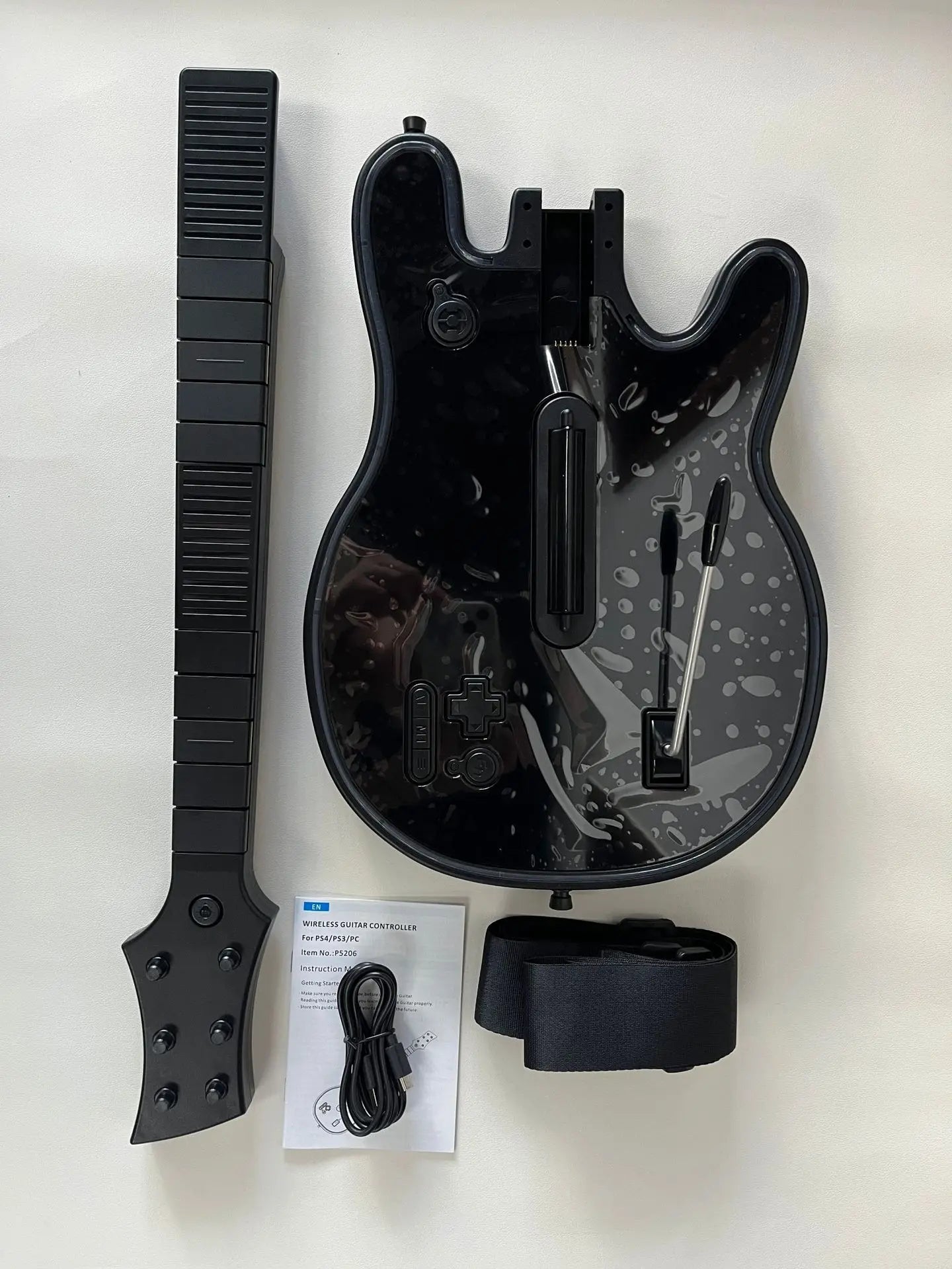 EAEY Wireless Guitar Controller for PS4 Game Console, Compatible with PS3 Console and PC, Suitable for Rock Band - style Games