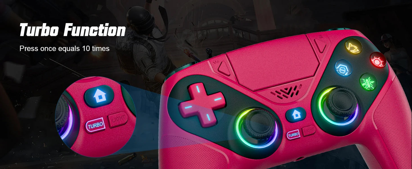 bonacell Ps5 Wireless Controller For Ps5/Ps5 Pro/Ps5 Slim With Hall Joystick Dual Vibration Bluetooth Gamepad Turbo Programming