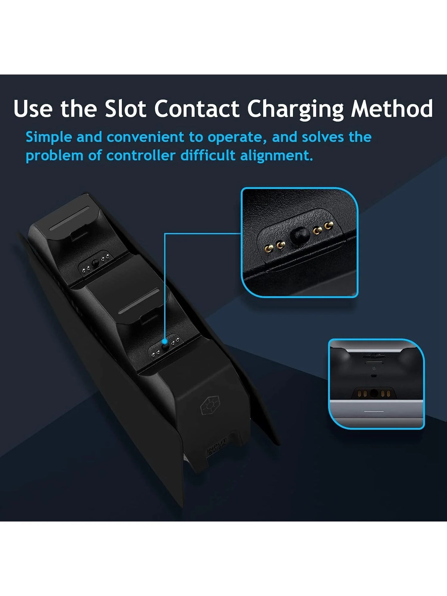 Game Wireless Charging Station for PS5 with Dual Fast Charger Dock and LED Charging Indicators