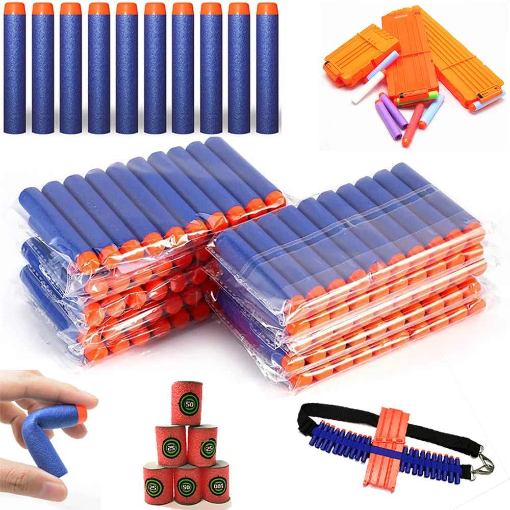 100/50pcs 7.2cm Refill Darts Bullets for Nerf N-Strike Elite Series Blasters Gun Soft Bullet Foam Guns Accessories Children Toy