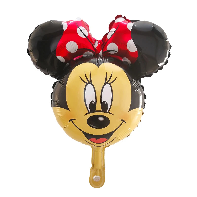 10pcs Mini Mickey Minnie Head Foil Balloons Birthday Theme Party Decoration Baby Shower Inflatable Kids Toy Air Globos Supplies