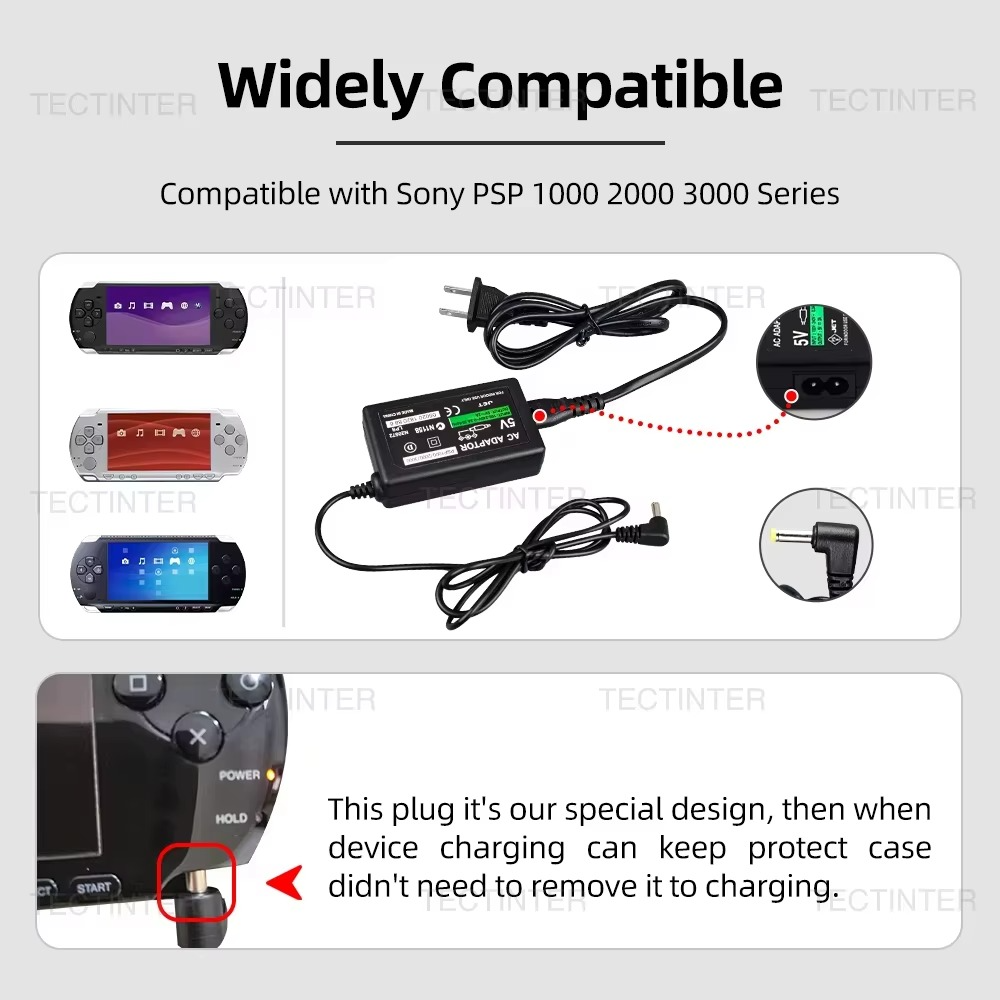 Caricabatteria AC Adattatore 5V per PSP Serie 2000/3000