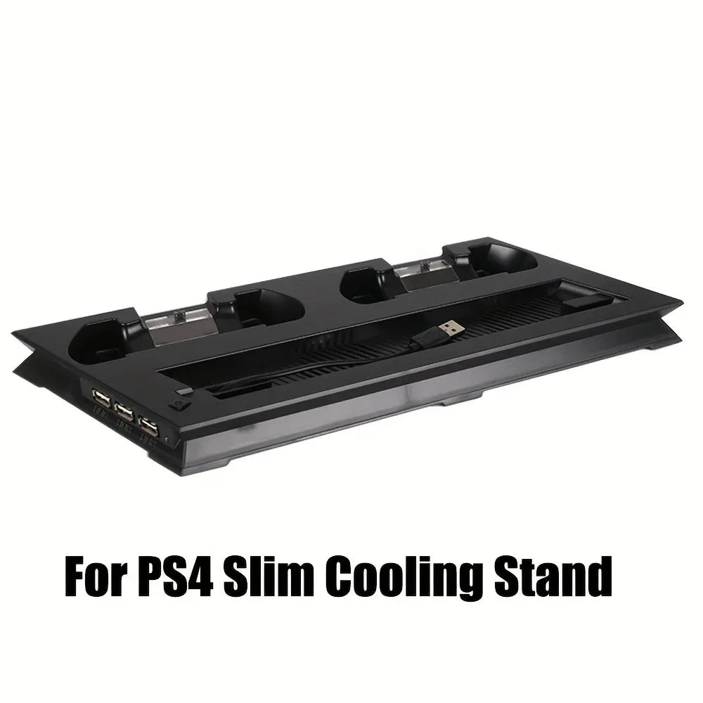 For PS4 Slim / Pro Vertical Cooling Stand Cooler & Dual Joystick USB Charging Station & 3 Extra HUB for Playstation 4 Slim Pro