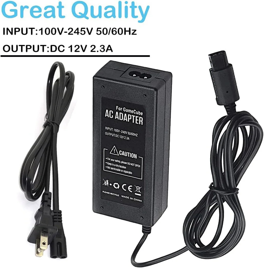 AC Power Supply for Gamecube, AV Composite Cable Cord Compatible with Gamecube NGC Console