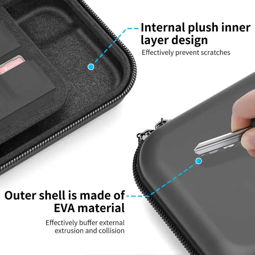 Comptible for Switch 2 Portable Lightweight and Large Capacity Waterproof Carrying Case Protected for Console Accessory