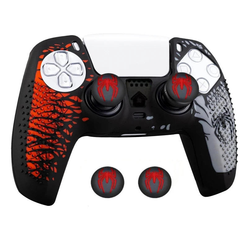 Anti-Slip Controller Skin Shell for PS5 Controller Silicone Cover Case with Rubber Thumb Grip Gaps and Touch Pad Sticker For PS5